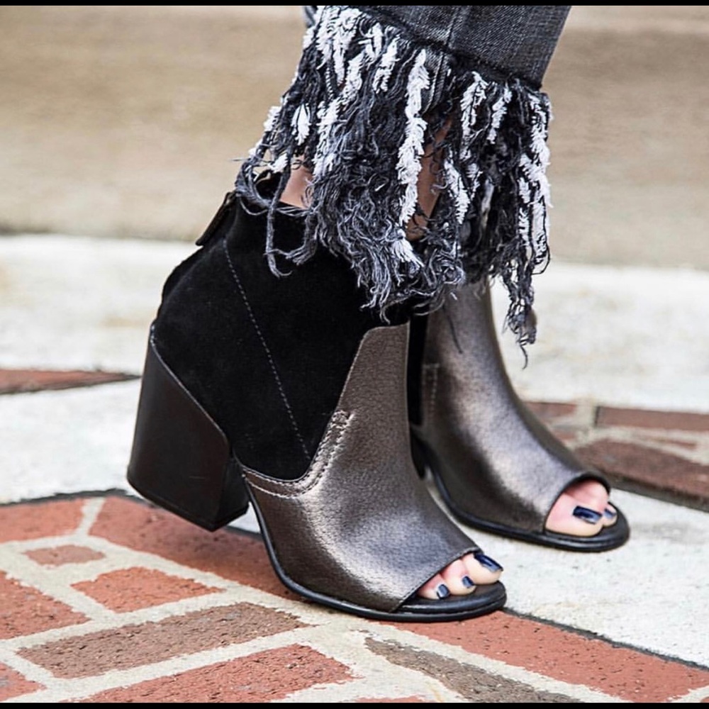 Naked Feet Suede Open Toe Booties